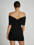 Bodycon Dresses Backless Foldover Party Mini Dresses In Black