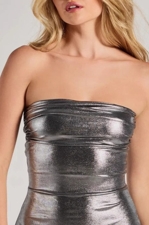 Silver Backless Bodycon Mini Dress