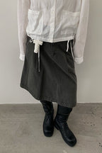 Solid Color Elastic Back A Line Skirt