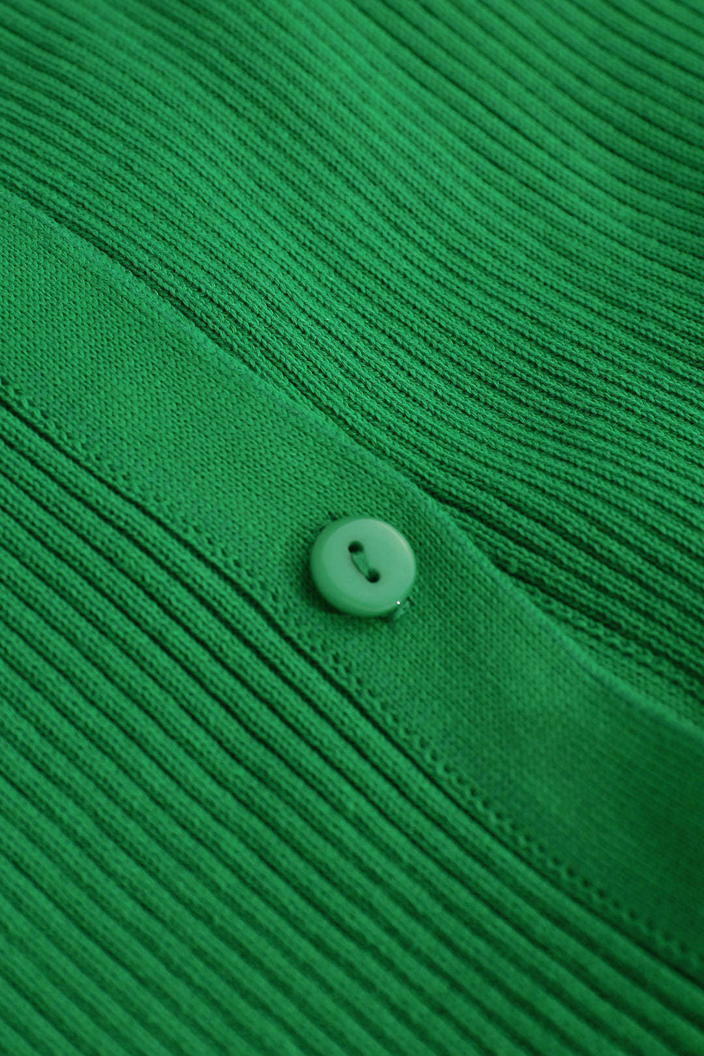Rib Knit Polo Collar Button Front Flared Cuff Maxi Dress