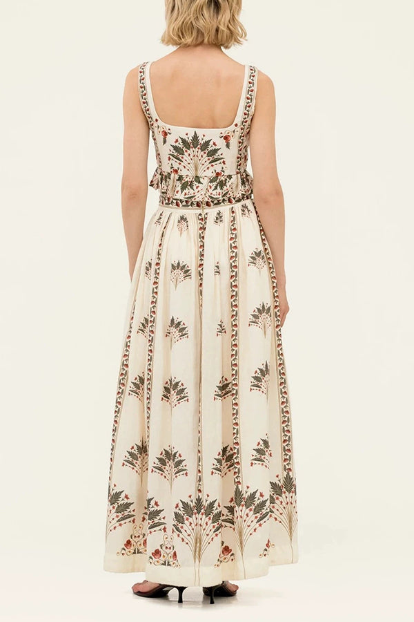 Palmilla Botanical Peplum Linen Matching Set