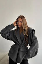 Long Sleeve Lace-up Office Blazer