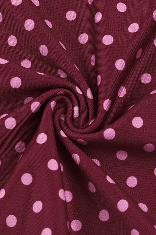 Polka Dot Square Neck Spaghetti Strap Bodycon Maxi Dress