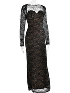 Elegant Black Floral Lace Shrug Maxi Dress Bodycon Evening Gown For Women 2026