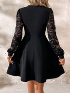 Reina Statement Long Sleeve Lace Mini Dress with Cutouts Boutique Collection