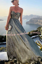 Shimmer Please Off Shoulder Maxi Dress