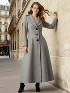 Full Length Woolen Coat With Shawl Collar For Women 2026
