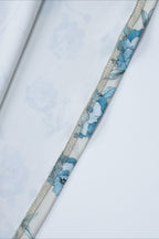 Blue Spaghetti Strap Sweetheart Corset Toile Floral Print A-Line Maxi Dress