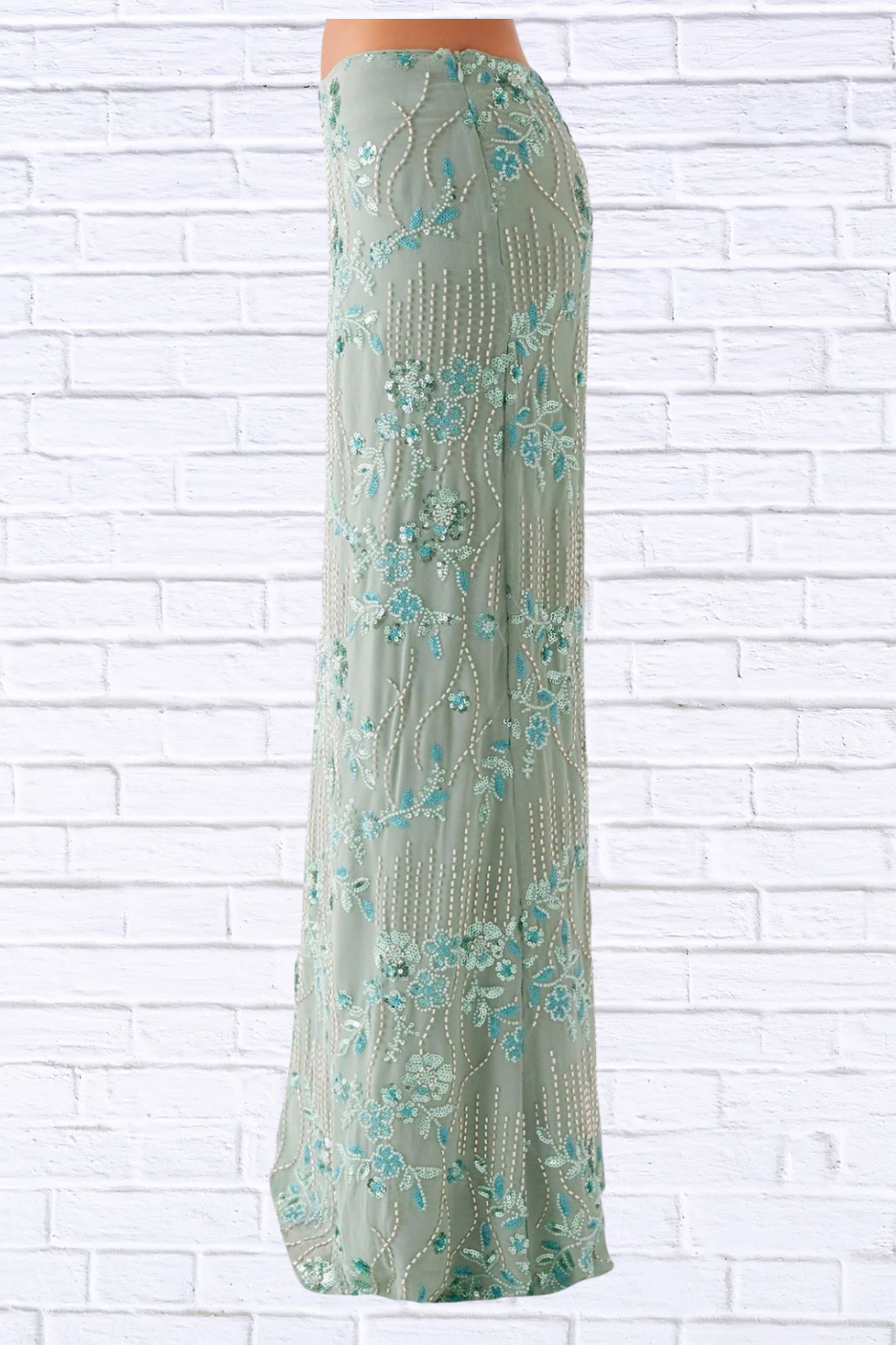 Sequin Embroidered Maxi Skirt for Women | Elegant Boho Floral Long Skirt | Flowy Statement Evening & Vacation Skirt