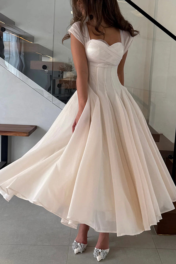 Elegant Sleeveless Waist-cinching Mesh Full-hem Maxi Dress