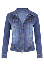 Short Biker Stretch Denim Jacket