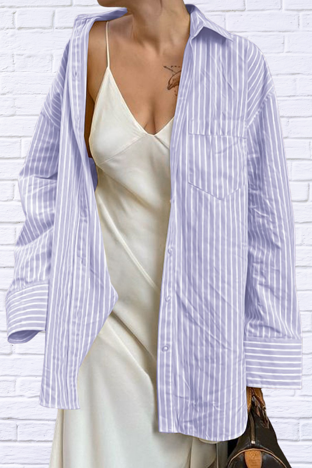 Effortless Cool _ Oversized Striped Button-Down Shirt