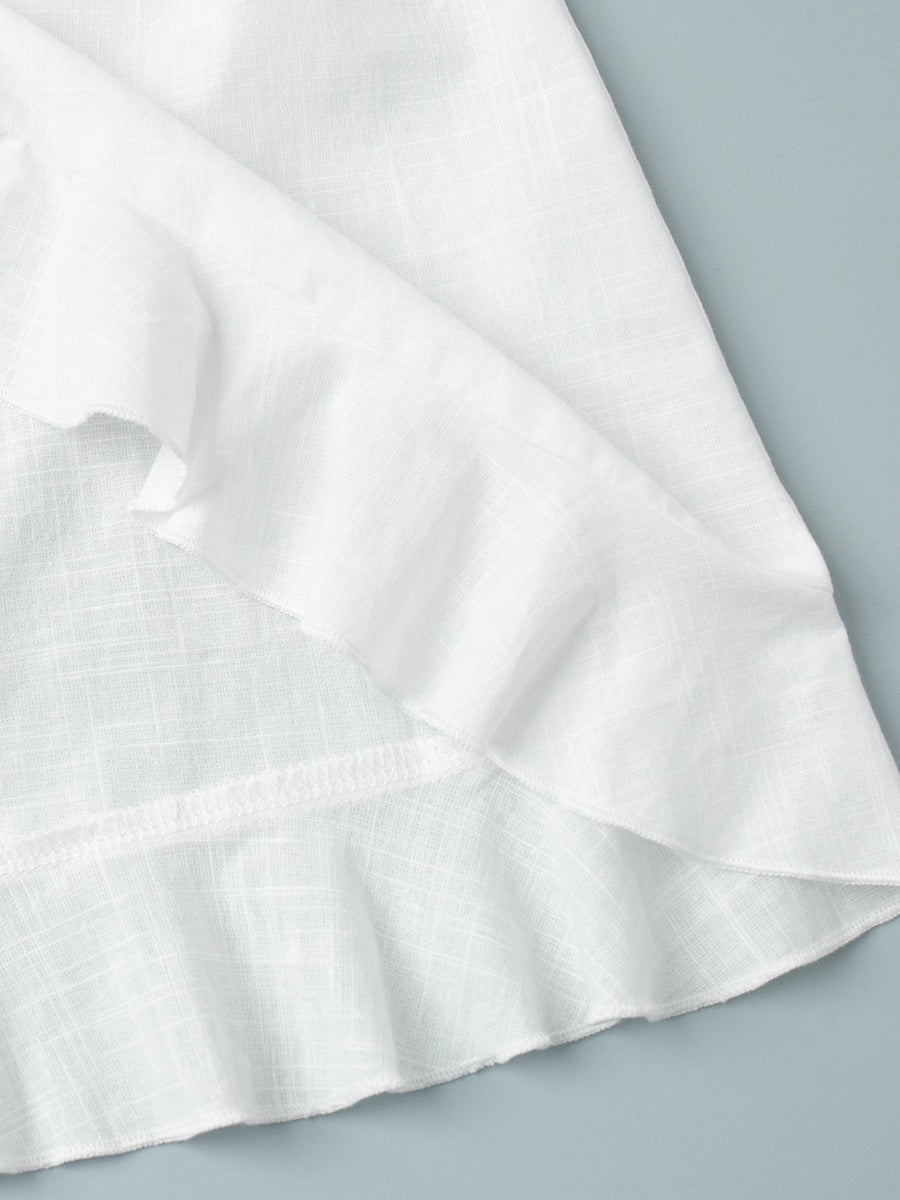 Pure Cotton Lapel Hip-hugging Shirts Mini&Short Dresses