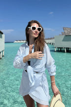 Casual Beach Shirt Cover Skirt Set