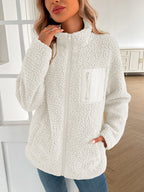 | Fluffy jacket with long sleeves and zip