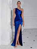 Amalric Minimalist Satin Cocktail Dress with One Shoulder Elevated Occasion Wear