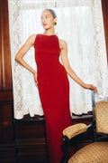 High Neck Sleeveless Wide Strap Bodycon Maxi Mini Dress