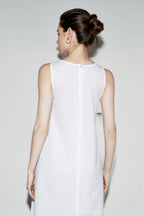Linen Look Sleeveless Round Neck A-Line Tank Maxi Dress