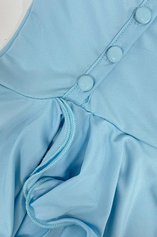Halter Backless Button Dress