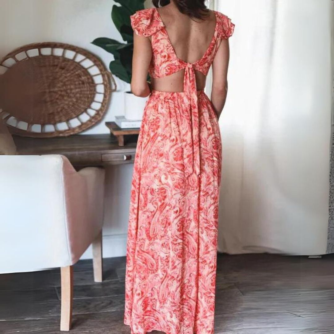 Vanesa Chic Maxi Dress with Slit Evening Wear Edit