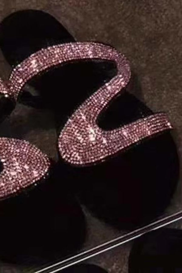 Summer Rhinestone Flat Beach Sandals