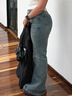 Slim Fit Blue Flare Jeans