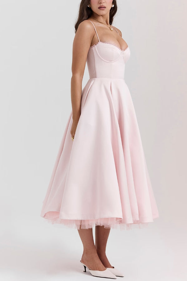 | Strapless V-neck Sleeveless Maxi Dress