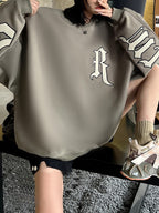 Street Letter Print Oversized Sweatshirt