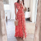Vanesa Chic Maxi Dress with Slit Evening Wear Edit