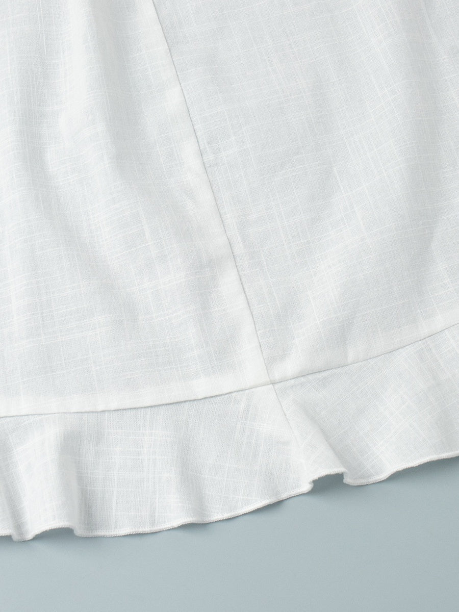 Pure Cotton Lapel Hip-hugging Shirts Mini&Short Dresses