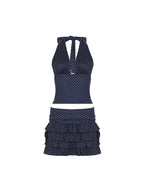 Vintage Neck Lace Up Two Piece