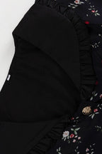 Ruffle Collar Long Sleeve Floral Dress