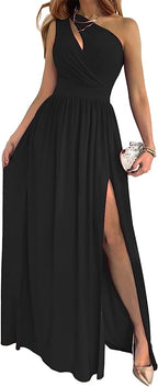 Romina Exclusive Minimalist High Split Cutout Sleeveless Dress Evening Wear Edit