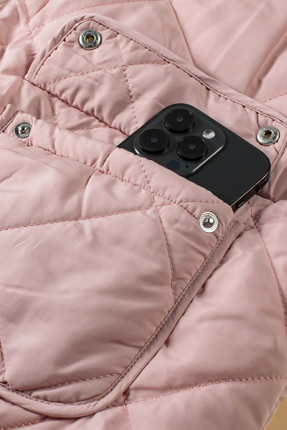 Quilted Sherpa-Lined Vest Coat
