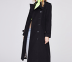 Solid Color Slim Fit Trench Coat