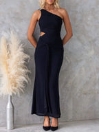 One-Shoulder Cutout Bodycon Maxi Dress