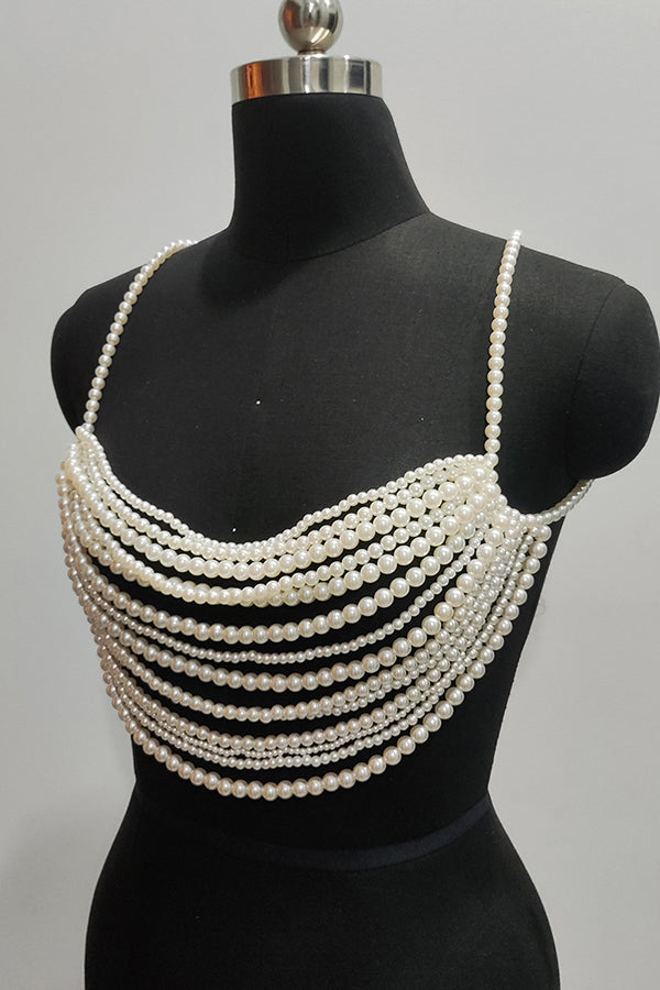 Multi-layer Faux Pearl Bra