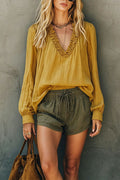 Boho Chic Ruffled V-Neck Top