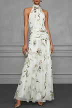 Aria Ruched Halter Floral Dress