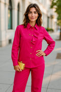 Women__ Hot Pink Long Sleeve  Shirt