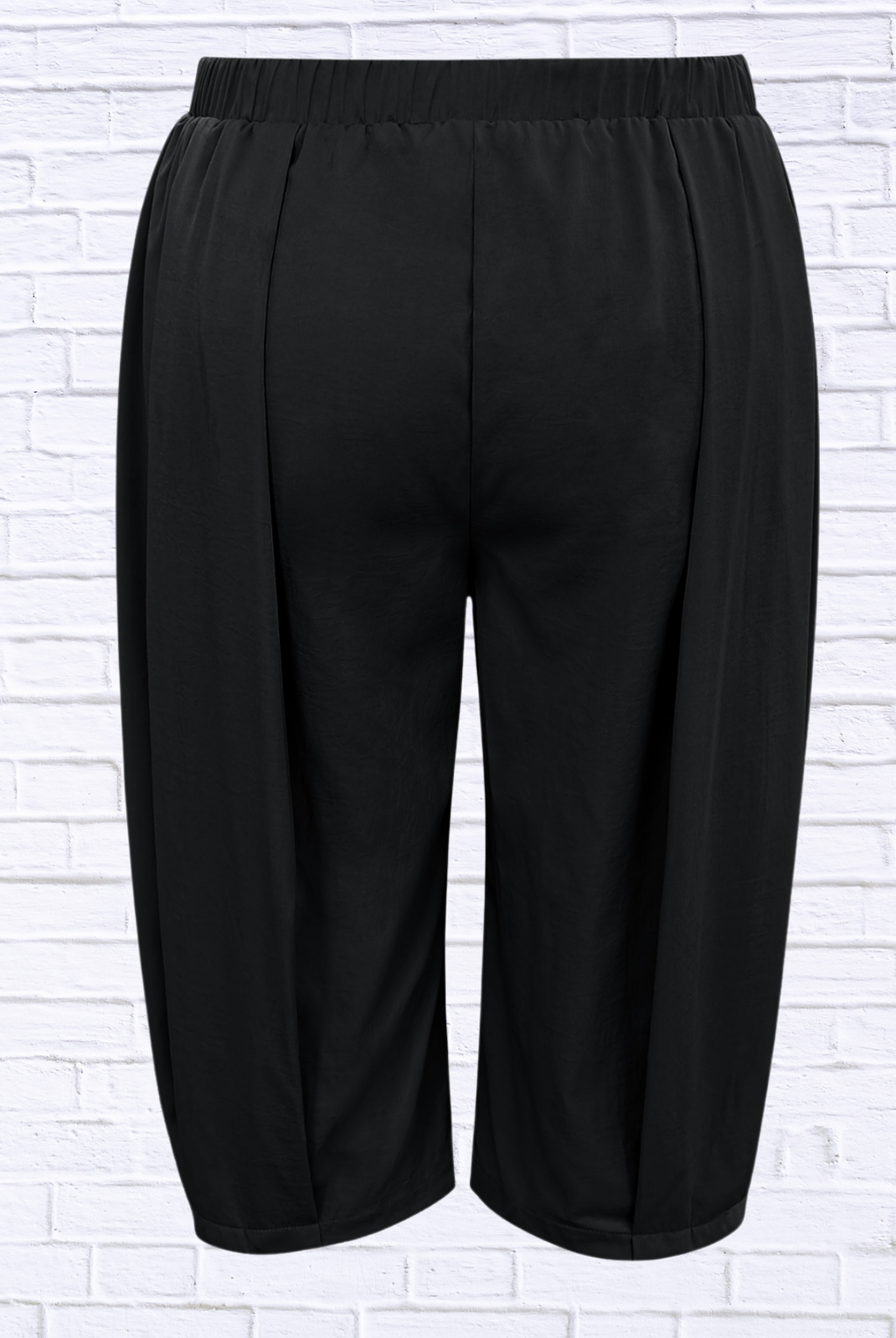 Plus Size Wide Leg Pleated Detail Cropped Pants