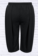 Plus Size Wide Leg Pleated Detail Cropped Pants