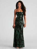 Sequins Fishtail Sexy Camisoles Formal Dress Maxi Dresses