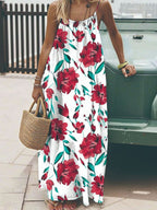 Vacation Halter-neck Backless Loose Long Dress