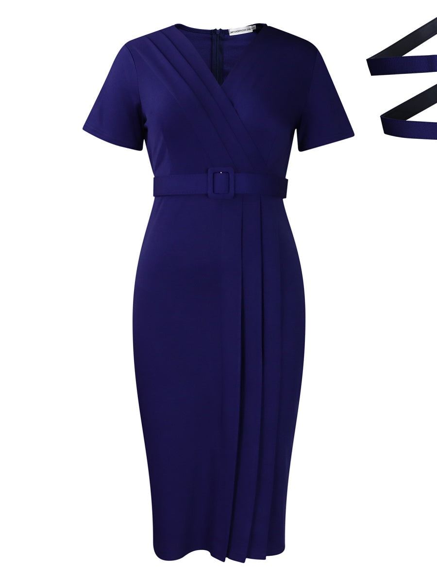OL Commute Pencil Skirt Belts Mini&Short Dresses