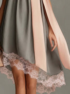 Halter-neck Printed Waist-cinching Short Vacation Dress