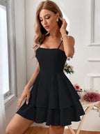 Pure Cotton Backless Bow Tie Mini&Short Dresses