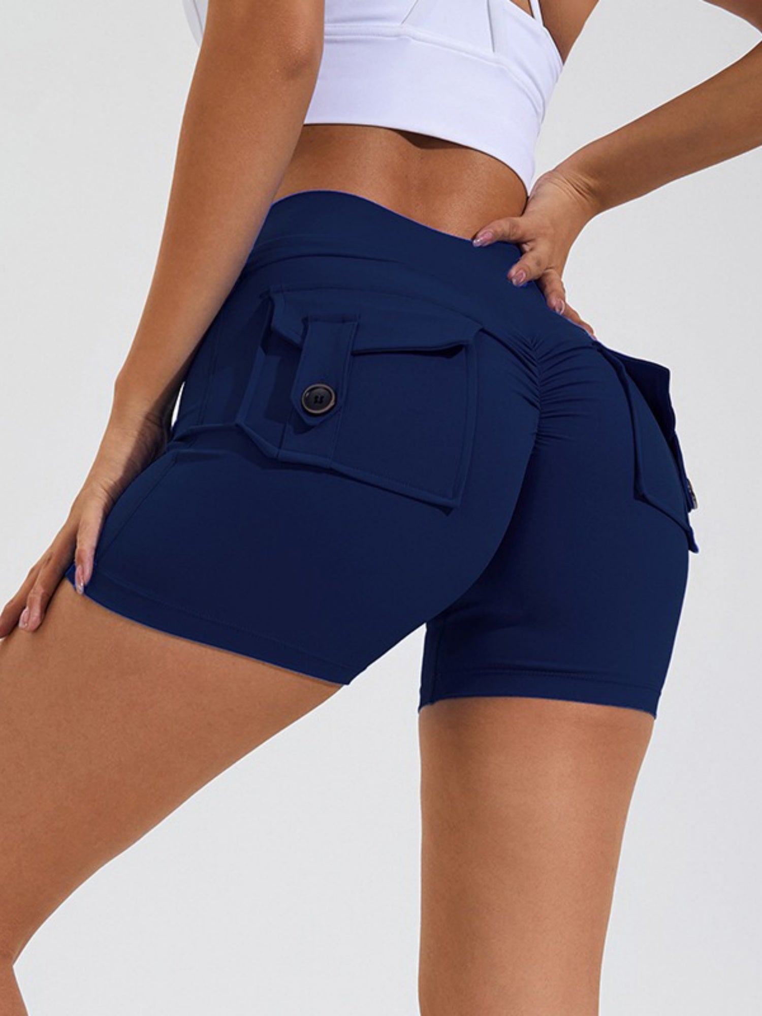 Bare-feel Pocket High-waisted, Tummy-flattening, And Butt-lifting Yoga Shorts