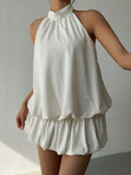 Halter Bandage Backless Flower Bud Skirt Mini&Short Dresses