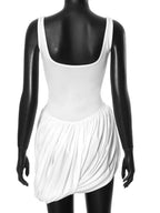 Irregular Hem High-waisted Sleeveless Mini&Short Dresses